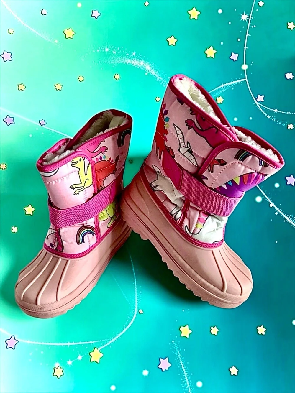 The Children’s Place Toddler Girls Boots Pink Dino Snow Size 11 EUC